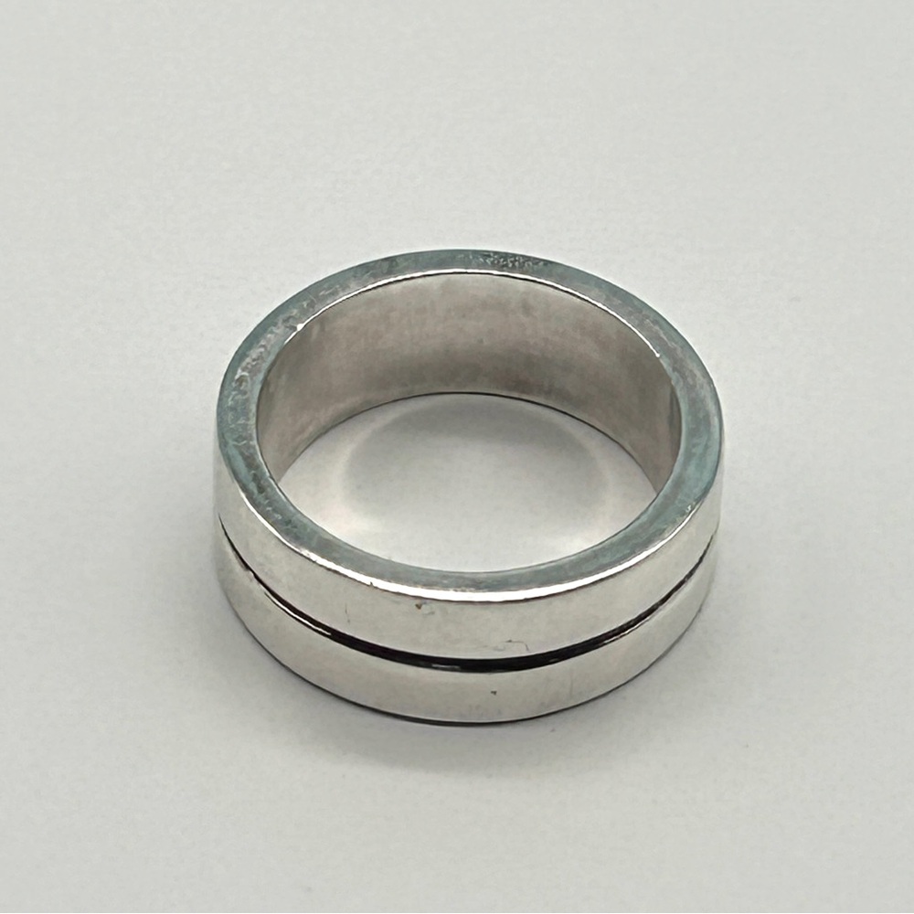 RARE Silpada 925 Sterling Silver Unisex Vintage Double Split Band Size 11 R0351 - Picture 10 of 15
